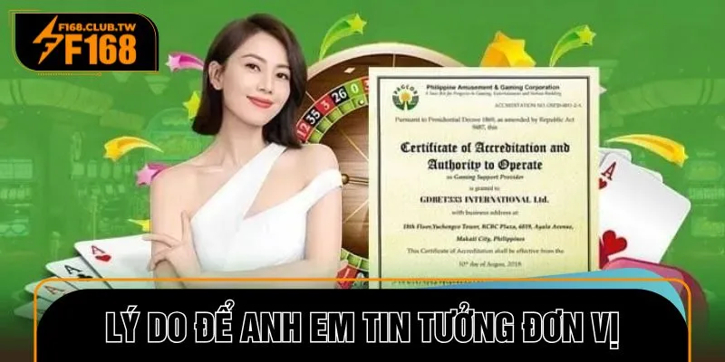 Có nhiều lý do để anh em tin tưởng đơn vị có đầy đủ giấy phép