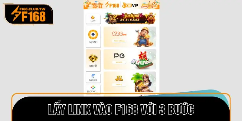 Lấy link vào F168 với 3 bước