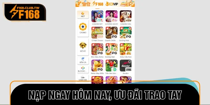 Nạp ngay hôm nay, ưu đãi trao tay